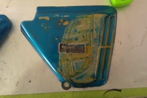 Honda 1974 CB 350 Side Cover (This Is What I Had To Work With)